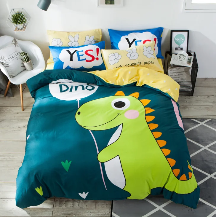 3Pcs Cotton Crib Bed Linen Kit Cartoon Baby Princess Bedding Set Includes Pillowcase Bed Sheet Duvet Cover Without Filler