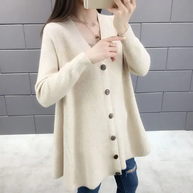 Ограниченная серия женских свитеров и джемперов 9219 однотонный однобортный вязаный кардиган 75-1/F, 6 ряд 3 полки
