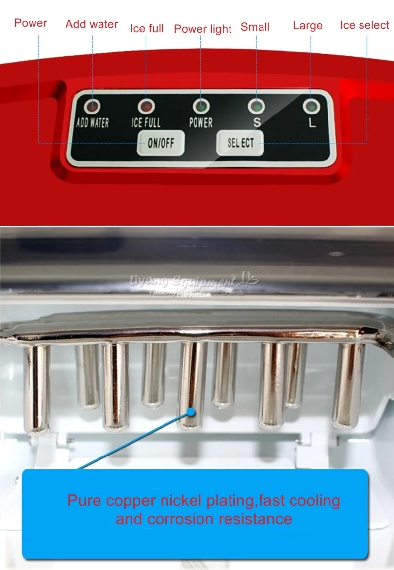 Для семейного использования LY IM-15 машина по производству льда 15 кг 24 часа пули Тип льдогенератор 2.2л ручной впрыск воды 95 Вт