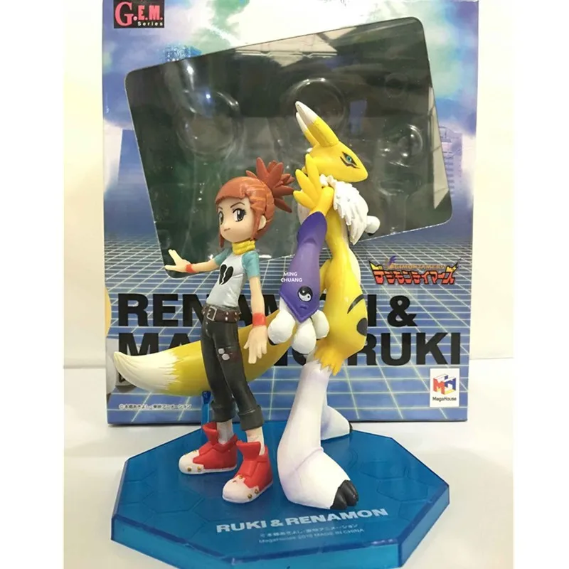 

2 Pcs/set Digimon Adventure Makino Ruki Renamon Digimon Queen Decoration PVC Action Figure Collectible Model Toy BOX 15CM V721