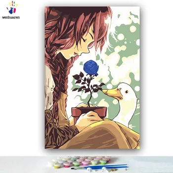 

DIY colorings pictures by numbers with colors Ugly duckling and beauty picture drawing painting by numbers framed Home