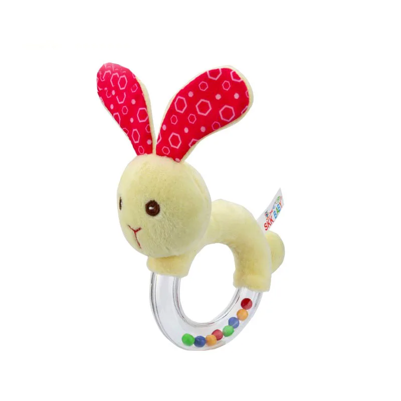 Baby Toys 0-12 Months Animal Cute Pig Shape Toys for Newborns Rattle Education Bells Elephant Early Baby Monkey Horse Hand - Цвет: Rabbit