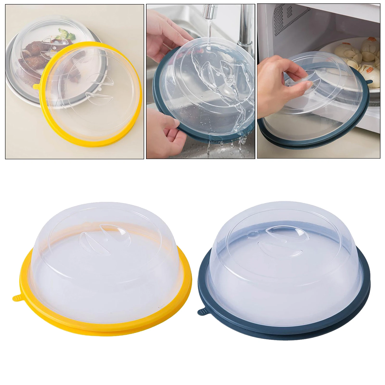 5 Pieces Microwave Food Plate Cover Set fits 20cm, Dishwasher Safe Kitchen