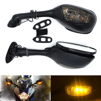 

Motorcycle LED Turn Signals Rearview Side Rear View Mirror Accessories For Suzuki GSXR1000 2005-2008 GSXR600 GSXR750 2005-2012