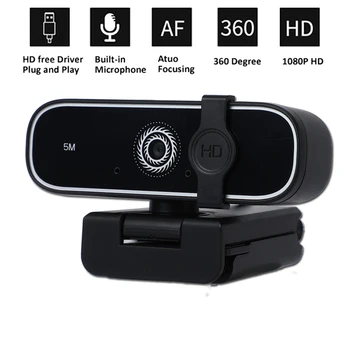 

Full HD 1080P 5 MP USB Webcam with Microphone Mic Anti Peeping Auto Focus Web Camera for PC Computer Laptop Live Streaming