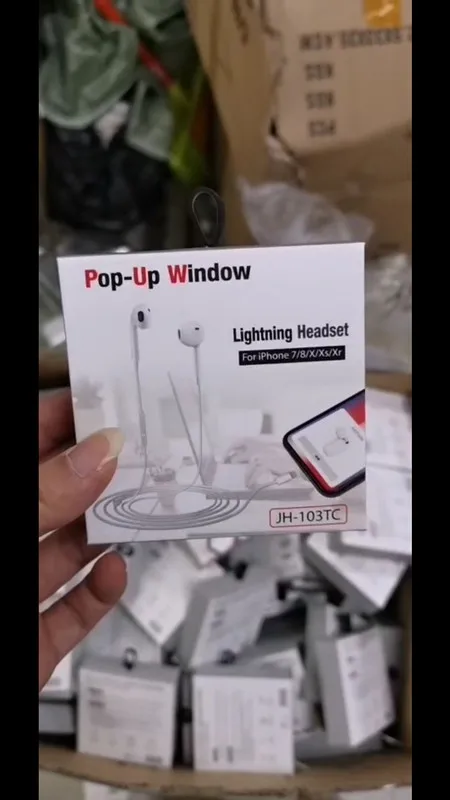 

Ap Pop up animation in ear headphones earphone With Remote Mic Control for ip 7 8 Plus X Xr max