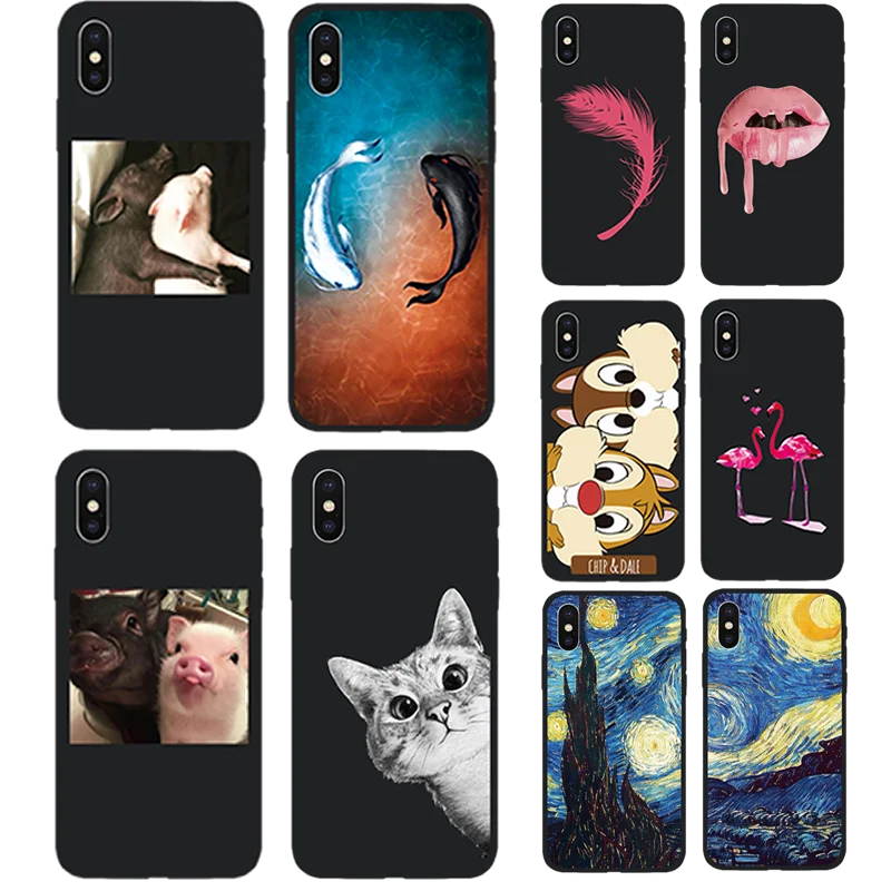 

Soft TPU Luxury Cases For Coque Iphone 6 6S 7 8 Plus X 10 XS MAX Black TPU Silicone Soft Cover Case for Apple iPhone 5s 5 S SE