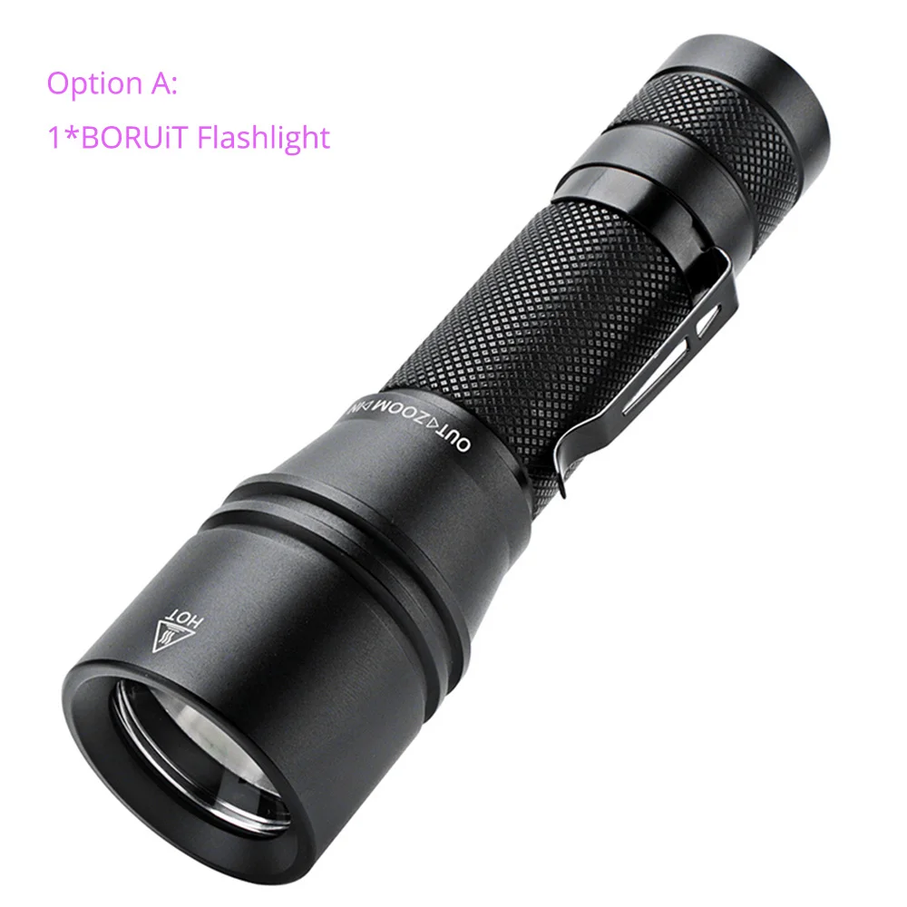 high powered flashlights BORUiT1000LM  T6 LED Flashlight High Power Torch 5-Mde Zoom Bicycle Light Powerful Lantern With 18650 Type-c Rechargeable Lamp pelican flashlights Flashlights