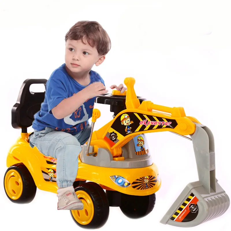LazyChild Children Excavator Can Sit To Ride Roller Coasters Large Music Toy Truck Excavator Undertakes Toys