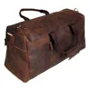 Berchirly Vintage Crazy Horse Genuine Leather bag men duffle bag luggage travel bag Natural Cowhide Large Weekend Bag Hangbag ► Photo 3/6