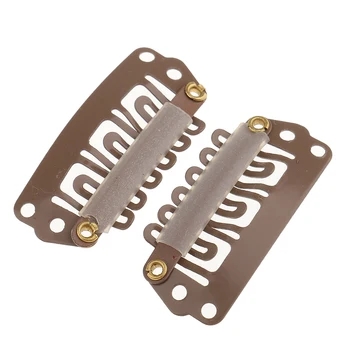 

200 Pieces Vintage U Shape Snap Comb Wig Clips for Feather Hair Extension Weft Hairpiece 28mm