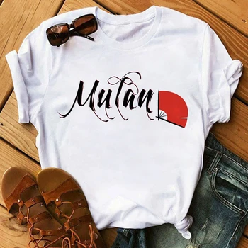 

New Oriental Style Harajuku Women T Shirt Fashion Mulan Princess Print Aesthetics Tee Shirt Femme Vogue Top Tees Camiseta Mujer