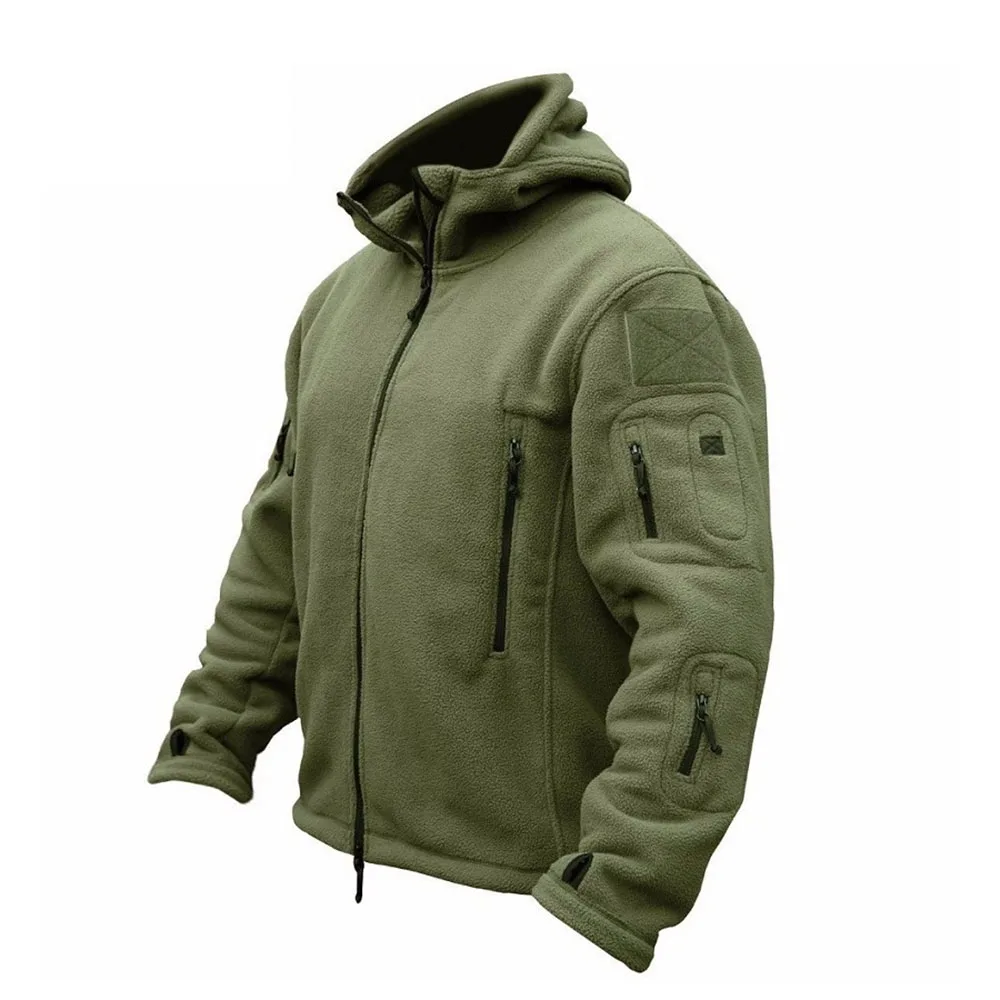 ZOGAA, Мужская военная куртка-бомбер, пальто, флисовое тактическое пальто, мужская верхняя одежда на молнии с капюшоном, однотонная теплая верхняя одежда, куртки, пальто
