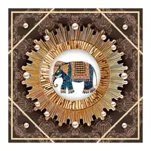 Мандала узор Дизайн Алмазная картина животное слон круглый полный дрель мозаика 5D Вышивка DIY Вышивка крестиком домашний декор подарки