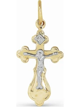 

Alcor cross with a diamond of 585 Yellow Gold