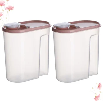 

2pcs 1.8L Transparent Storage Tank Refrigerator Storage Jar Sealed Can Food Classification Storage Container Storage Box (Random