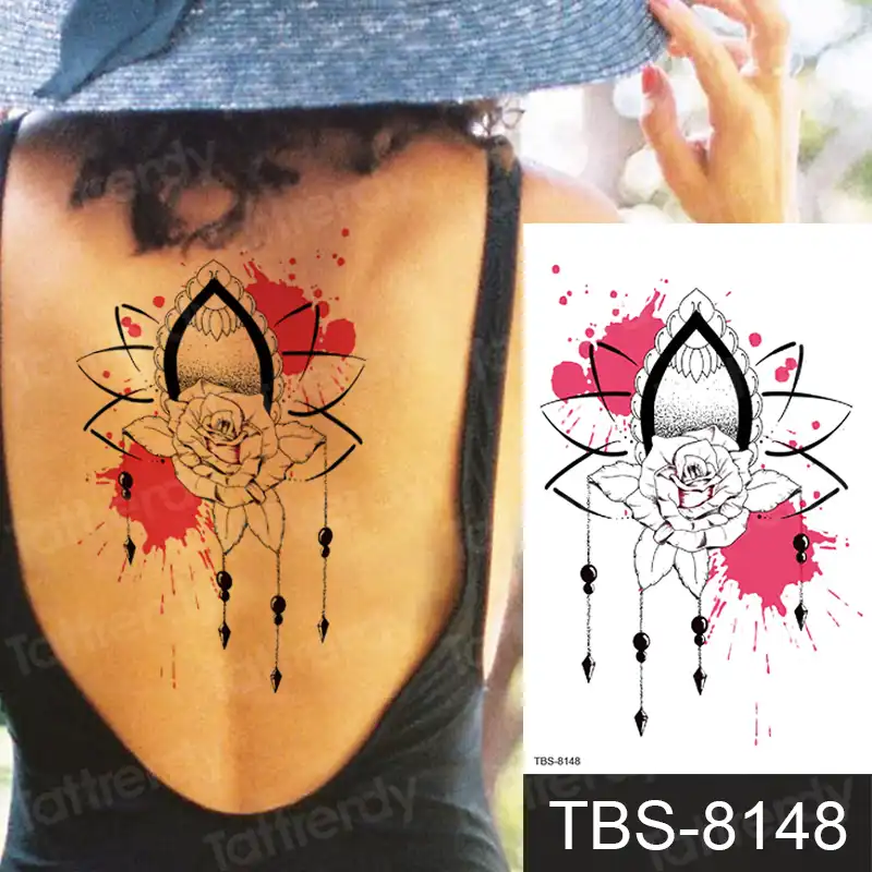 Sementara Tato Kembali Seksi Untuk Wanita Gadis Tubuh Stiker Dream Catcher Bulu Bunga Stiker Tato Inai Renda Tato Palsu Sementara Tato Aliexpress