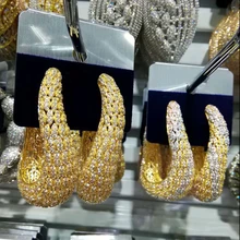 Missvikki Роскошные Большие геометрические модные разноцветный кубический цирконий помолвка вечерние люстры серьги ювелирные изделия для женщин