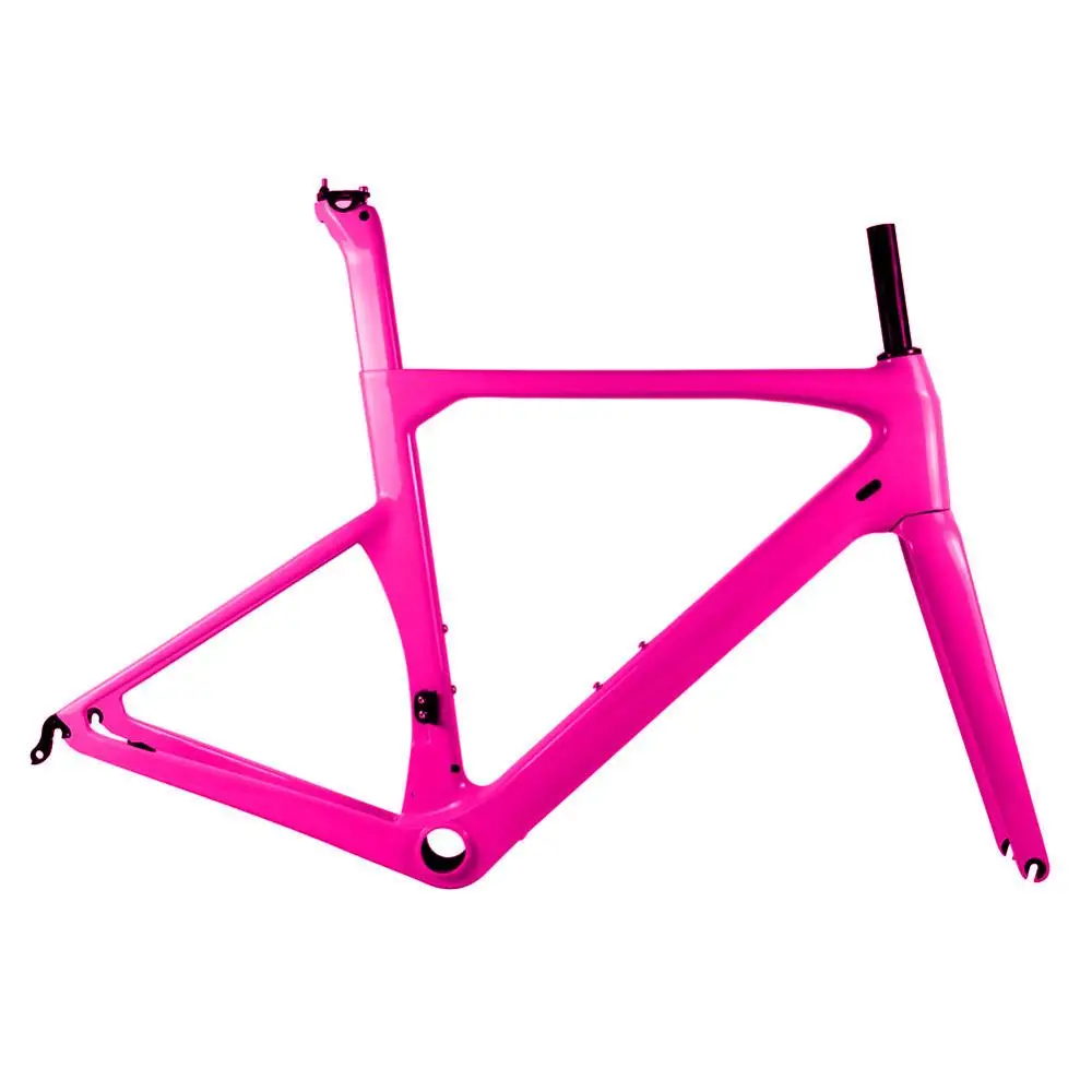Pink Color Spcycle 700* 28C Aero полный карбоновый дорожный велосипед рама BB386 гоночный велосипед карбоновые рамы UD глянцевая/матовая размер 50/53/56/59 см - Цвет: Pink Color