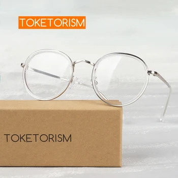 

Toketorism round transparent women 's eyeglasses Prescription optics glasses frames for men