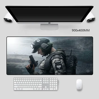 

Big Gaming Mouse Pads Rainbow Six Natural Non-slip Rubber Computer Mice Pad XXL Anti-slip Notebook Mats Locking Edge 900x400mm