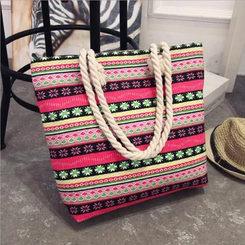 

Hot selling Fashion Folding Tote Ladies Casual Flower Printing Canvas Graffiti Shoulder Bag Women Big Size Handbag Beach Bag