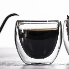 4 шт. 80 мл термостойкая стеклянная чашка для чая, молока, полый анти-ожогов, чашка кунг-фу, двухслойная стеклянная маленькая кофейная чашка