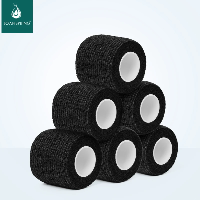 Cinta Negra para tatuaje, vendaje antideslizante, atlético, no tejido, impermeable, autoadhesivo, elástico, cubierta de agarre