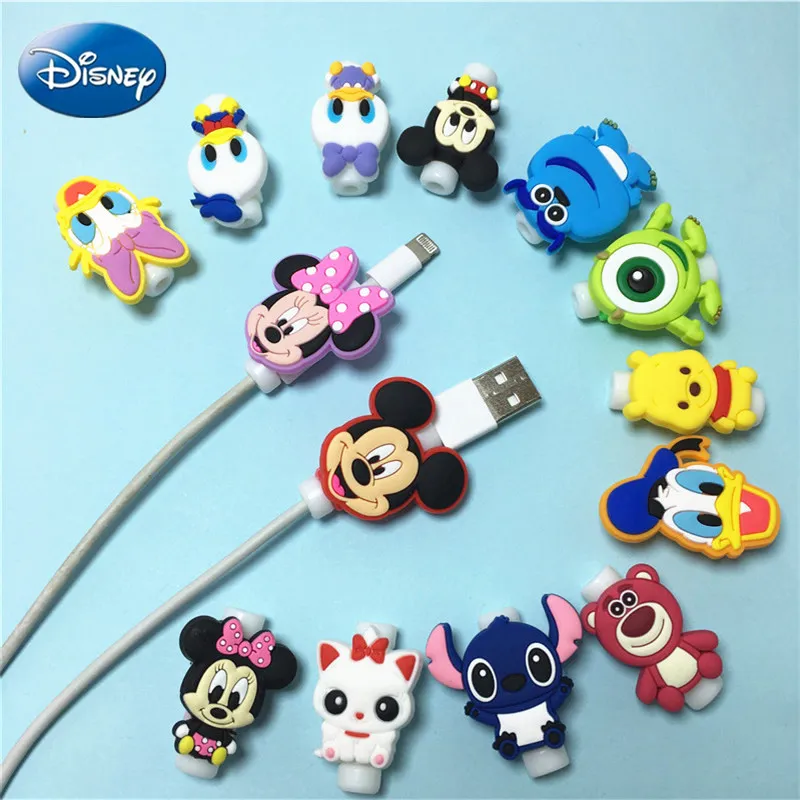 1pcs Disney USB Cable Protector Data Line Cord Protector Protective Case Cable Winder Cover For iPhone Android Charging Cable