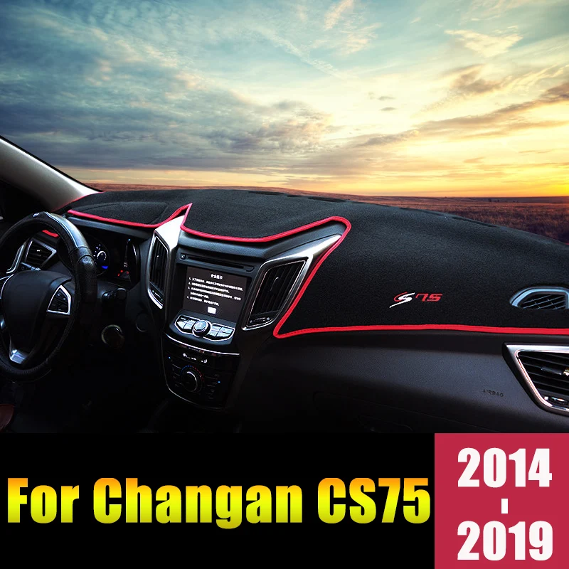 

Car Dashboard Cover Mats Avoid Light Pads Anti-UV Case Carpets Accessories Fit For Changan CS75 2014 2015 2016 2017 2018 2019