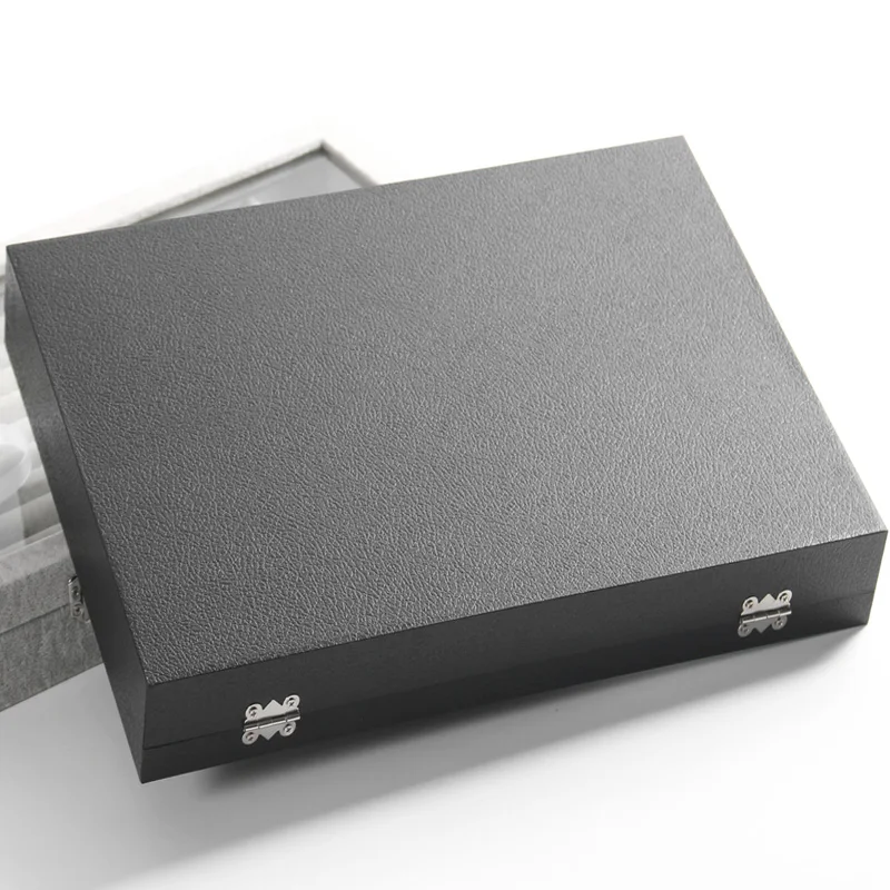 Top PU Black Velvet Jewelry Box Ring Pendant Necklace Earrings Box Display Storage Container Case Casket Jewelry Organizer Box