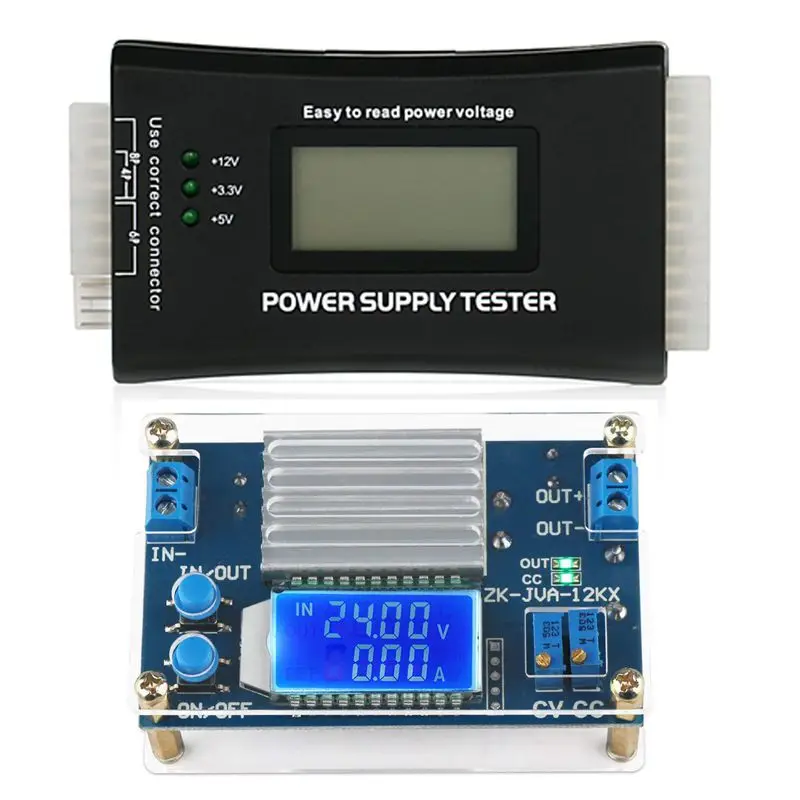 1 шт 20 + 4 Pin LCD Тестер питания и DC 0-32V 12A постоянного напряжения тока понижающий