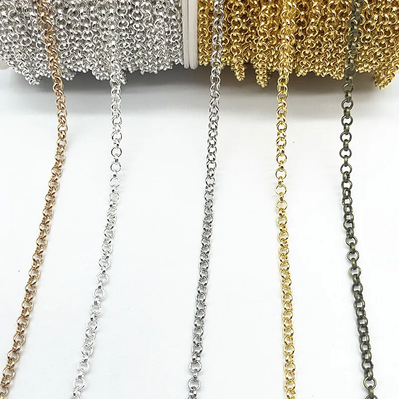 Elegant Metallic Plated Necklace Chain for DIY Jewelry Creations (2 Yards)