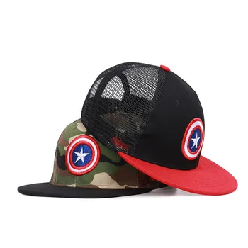 

2019 New Children Hip Hop Baseball Cap Captain Summer Kids Sun Hat Boy Girl Mesh Rebound Cap