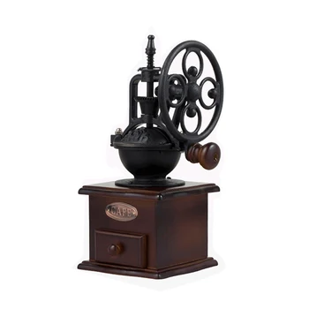 

Manual Coffee Machine Ferris Wheel Design Kitchen Portable Ceramic Movement Retro Wooden Coffee Grinder Coffee Utensils