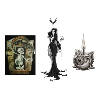

Skull Wizard Candle Metal Cutting Dies Stencil Scrapbooking DIY Album Stamp Card M76D