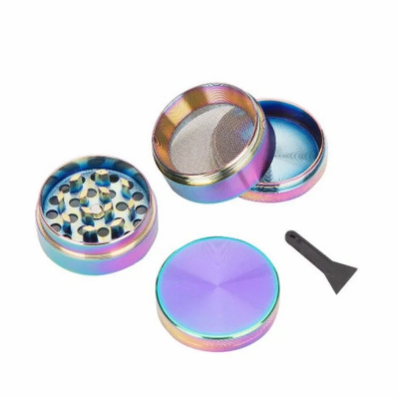 4 Layers Silver Zinc Alloy Herb Grinder Tobacco Spice Grinder Herb Grinder for Smoker As Smoking Accessory