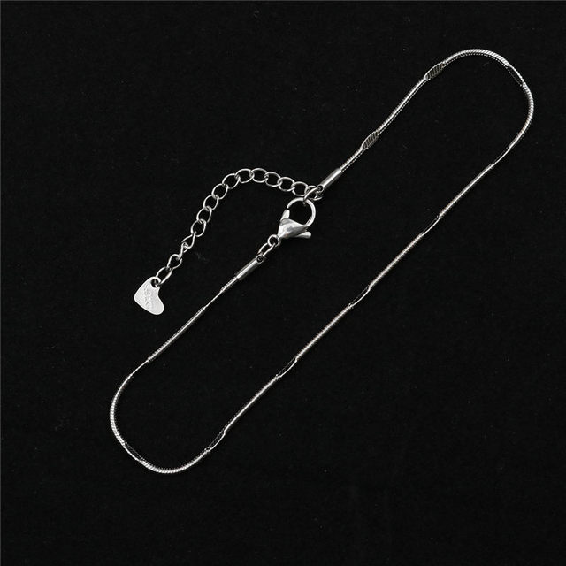 Stainless Steel Anklet Simple  On Foot Ankle Bracelets For Women Men Leg Chain Jewelry Gifts 23.5cm - 22cm Long 1 PC