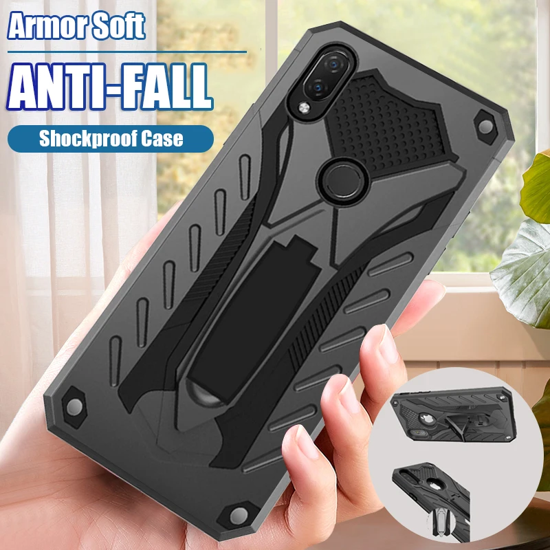 

Luxury Armor Soft Stand Holder Case For Xiaomi Redmi K20 Pro 7 7A Note 7 Pro Silicone Cover For Xiaomi 9T Pro Shockproof Cases