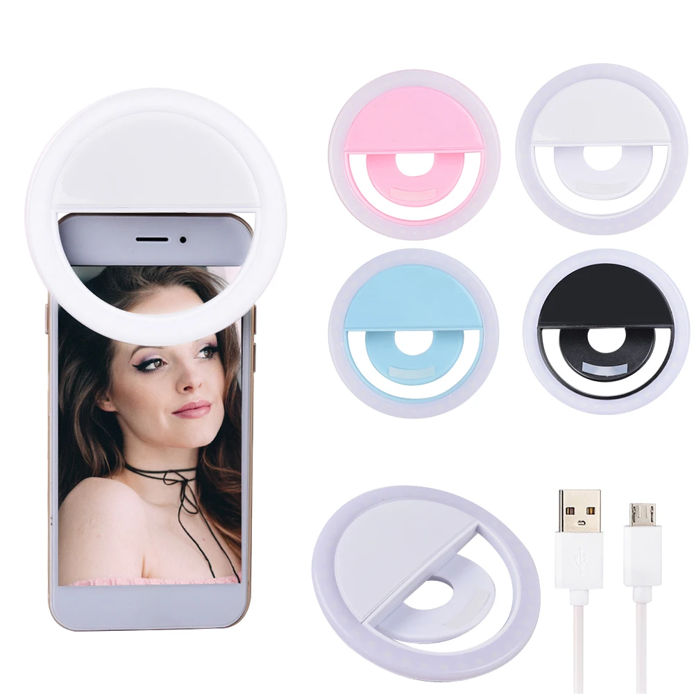 휴대용 셀카 플래시 Led 휴대 전화 카메라 링 라이트 USB 충전식 태블릿 클립, 사진 향상 아이폰 스마트 폰