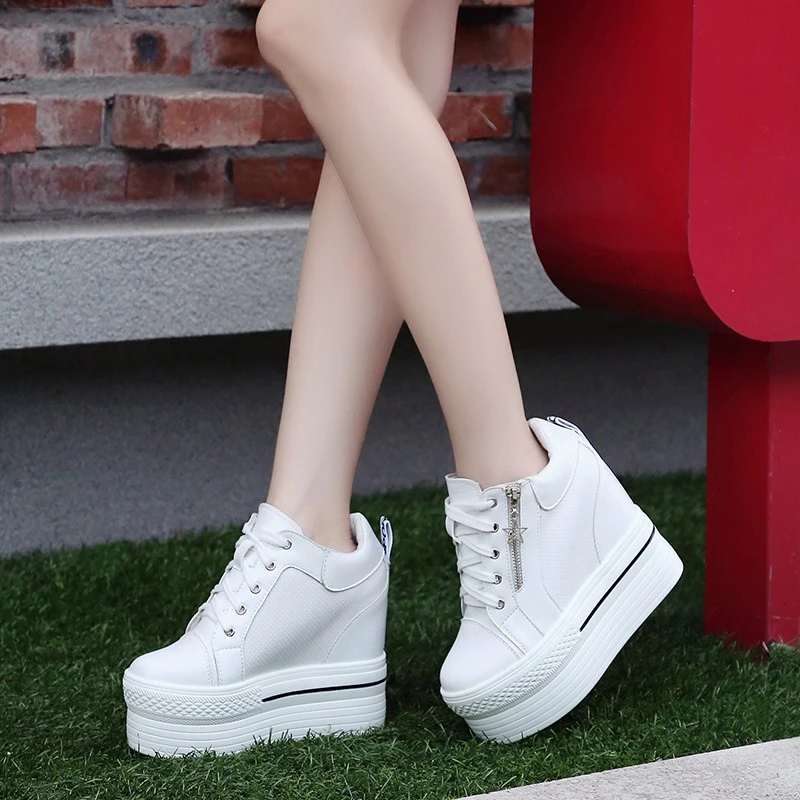 Womens leather wedge sneakers Clearance
