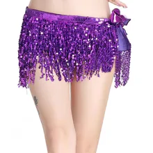 Горячие Женщины Танец живота длинный кисточкой ремень блестки хип шарф танцевальные аксессуары IE998