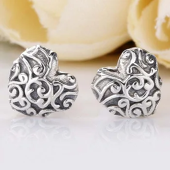 

Original Romantic Regal Hearts With Crystal Studs Earring For Women 925 Sterling Silver Earring Wedding Gift Diy Jewelry