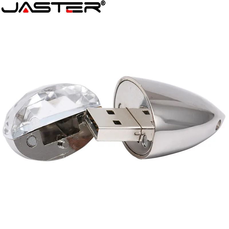 JASTER ожерелье с каплевидными кристаллами форма флеш-диск USB 2,0 ювелирные изделия ожерелье 4 ГБ 8 ГБ 16 ГБ 32 ГБ 64 Гб карта памяти флэш-накопитель подарок