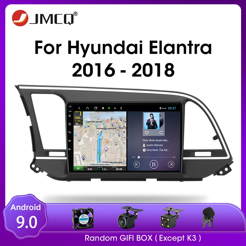 JMCQ Android 9.0 Car Radio For Hyundai Elantra 6 2015 2016 2017 2018 Multimidia Video Player 2din DSP GPS Navigaion Split Screen