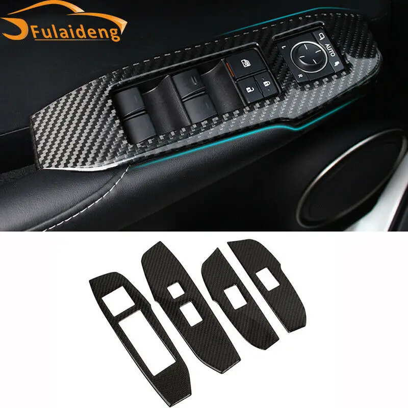 

Fits For Lexus NX200T 300H 2015-2021 ABS Carbon Fiber Window Lift Panel Switch Cover Trim Moulding Car Accessories 4PCS