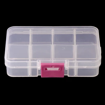 

8 Grids/10 Grids Plastic Storage Box Case Jewelry Beads Pills Nail Art Tips Organizer