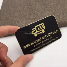 Бесплатный образец металлическая Золотая черная металлические визитки с индивидуальным дизайном