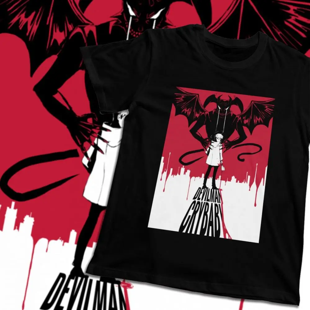 2020 Мужская футболка с принтом devilman crybaby Красивая хлопковая Футболка круглым