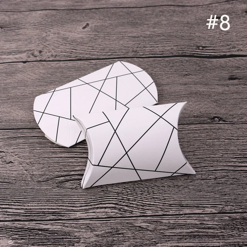 Pillow bags 08 100 шт., 6,5x9x2,5 см, наволочка для ювелирных изделий, шоколадные конфеты, печенья, новые свадебные бумажные подушки, подарочные упаковочные коробки - Цвет: Pillow bags 08